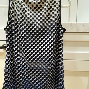 White House Black Market Short Sleeve Blouse blue multi colored